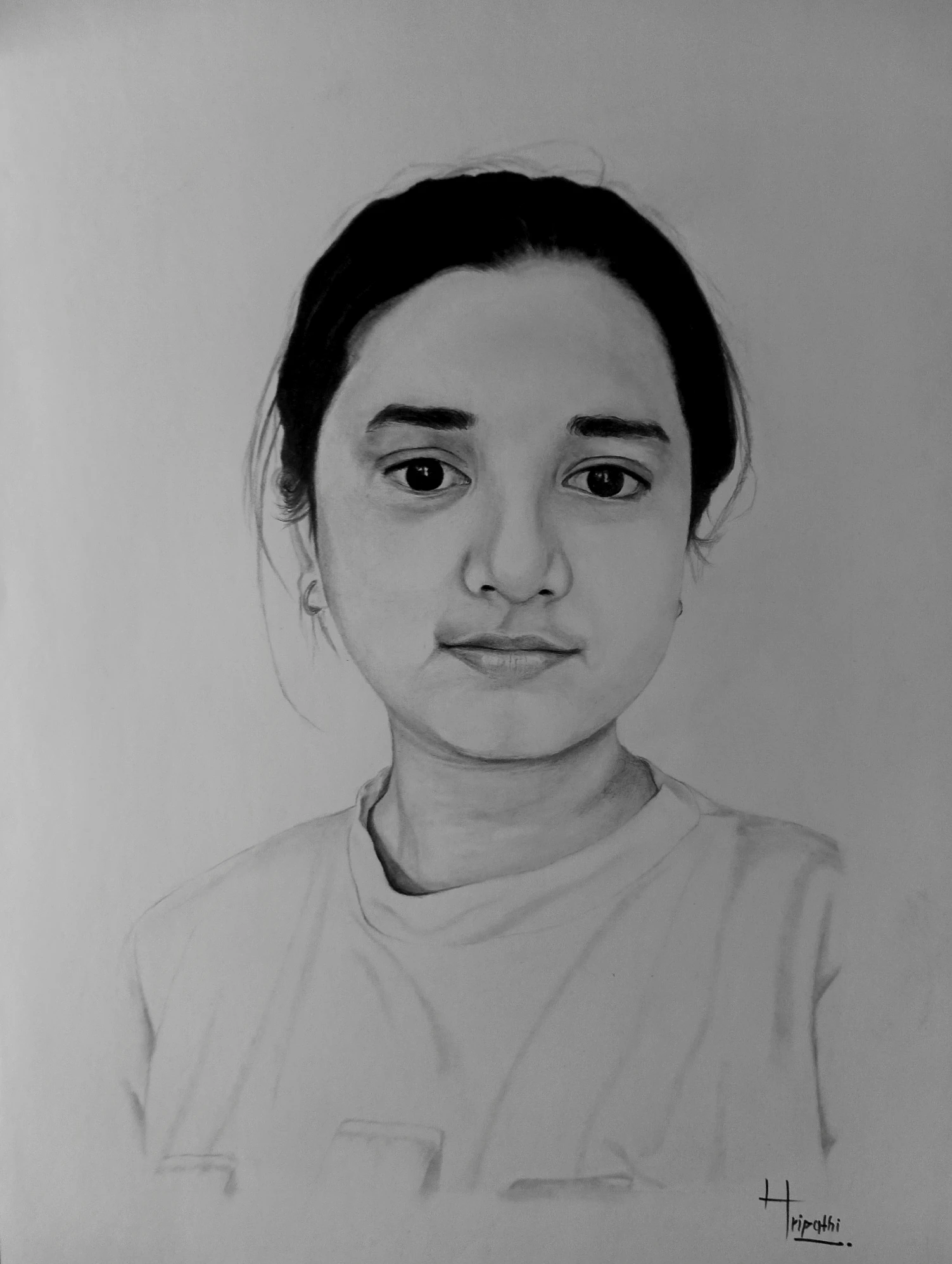 Graphite portrait sketch of a girl